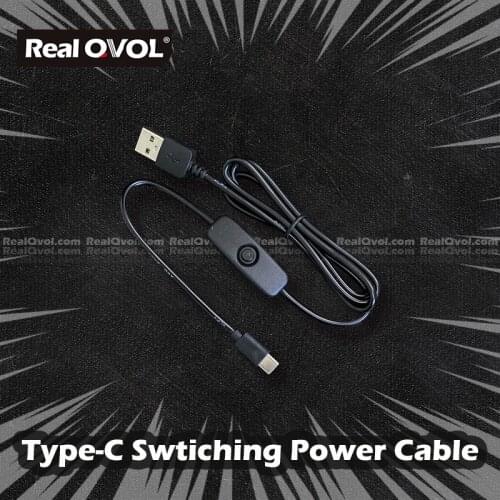 RealQvol NanoPi Raspberry Pi 4 USB Power Only Cable With Switch - A/typec Also Work with Anything That Has A Type-C Port