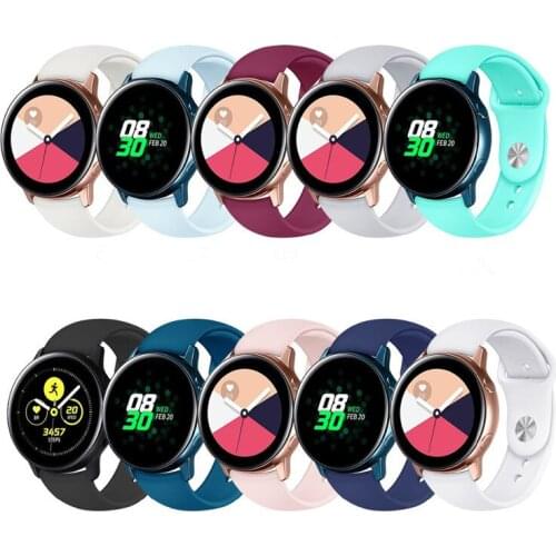 20mm Soft Silicone Watchband Bracelet Strap for Samsung Galaxy Watch Active 40mm Galaxy Watch 42mm Watchband Strap Sports Band
