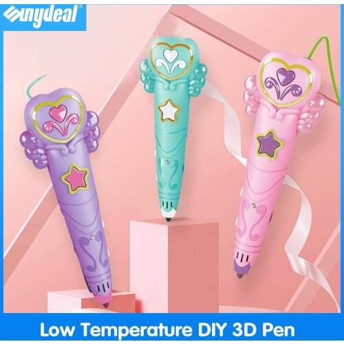 3D Printing Pen With 6 PCL Filament Low Temperature DIY Painting Graffiti Kids Drawing Pen for Children Painting Handmade Gift