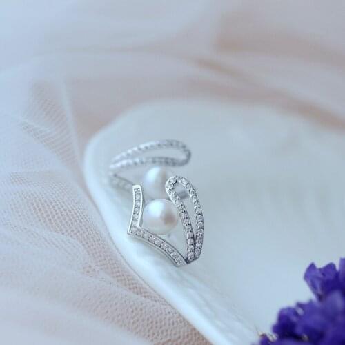 Natural Freshwater Pearl 925 Sterling Silver Earstuds Inlaid Rhinestone Fashion Lady Earrings Wedding Party Fine Jewelry Gift