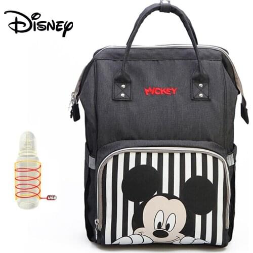 Disney Diaper Bag Stroller Hooks USB Cable Mummy Mom Baby Care Travel Backpack Maternity Wet Nappy Boy Organizer Pram Wheelchair