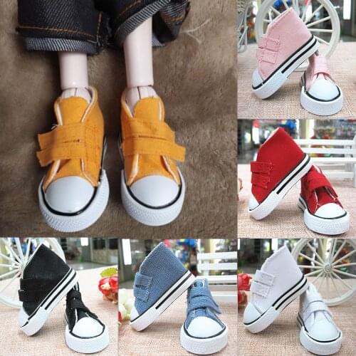 7.5cm Canvas Shoes for 1/3 BJD Doll Fashion Denim Sneakers Shoes Doll Shoes for Russian Doll Accessories Mini Toy Shoes