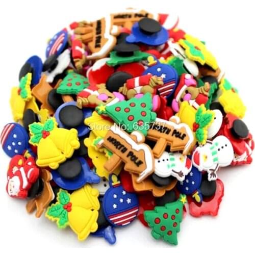 1000pcs/lot X-mas Santa PVC shoe charms ,shoe decoration fit Clog for children gift