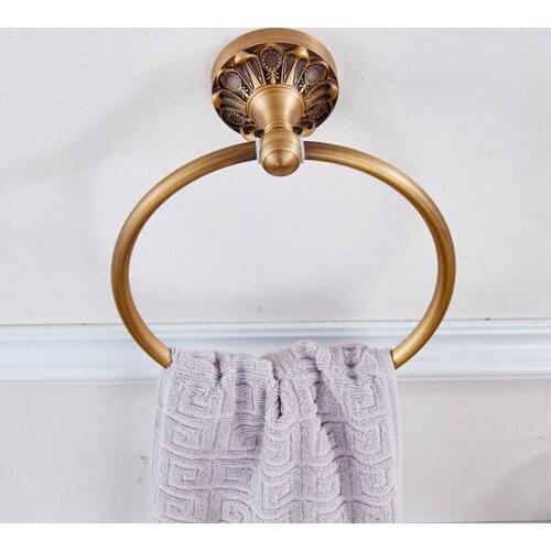 Vidric Antique copper towel ring, vintage towel rack holder bathroom, Black bronze Towel hanger toalha anel Bathroom Accessories