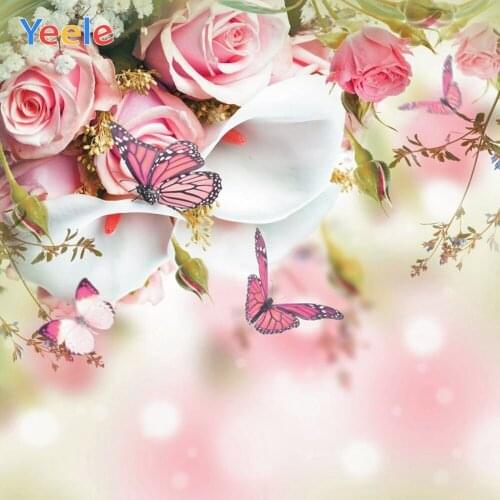 Spring Flower Butterfly Dreamy Baby Shower Birthday Backdrop Vinyl Photography Background For Photo Studio Wedding Photocall