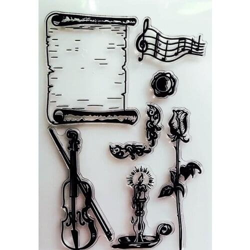 YLCS274 Piano Silicone Clear Stamps For Scrapbooking DIY Album Paper Cards Making Decoration Embossing Rubber Stamp 11x16cm