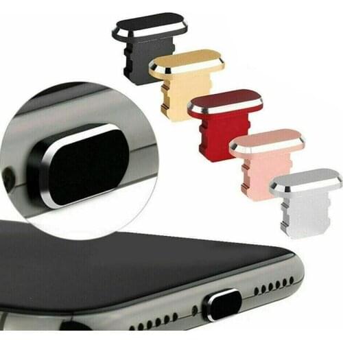 1pcs Metal Dust Plug Charging Port Protector Silicone Cover for iPhone Smart Phone Accessories Dustproof Plug