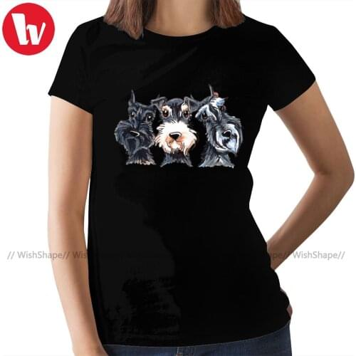 Schnauzer T-Shirt Schnauzer Lover T Shirt Casual Trendy Women tshirt 100 Cotton Silver XXL Ladies Tee Shirt