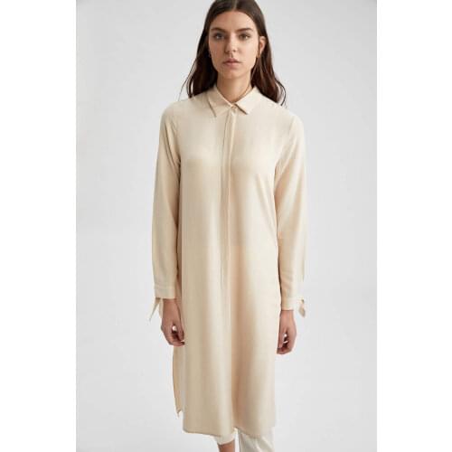 DeFacto Summer Woman Woven Top Regular Fit Long Tunic Woven Top Female Fashion-L1147AZ21SM