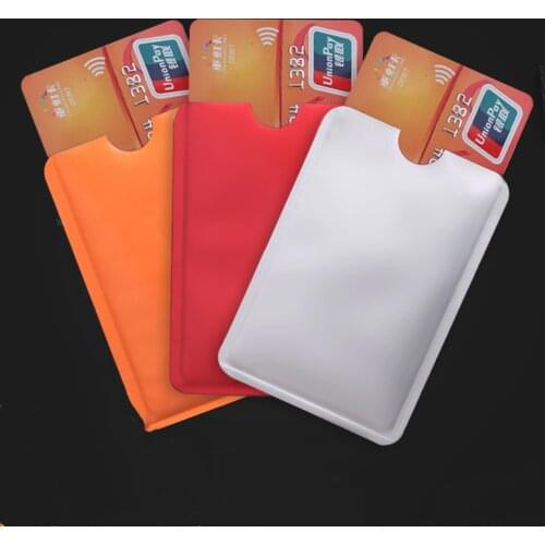 10Pcs/set Color Anti-magnetic Credit Bank Card Sleeve Protector Aluminum Foil Anti-Scan Card Holder Access Control Card Keeper