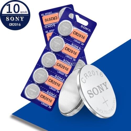 10 Pcs For Sony 3V CR2016 Lithium Coin Cells Button Battery CR 2016DL2016 KCR2016 LM2016 BR2016 For Watch Calculator Toys
