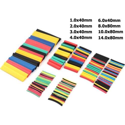 164pcs 2:1 Polyolefin Shrinking Assorted Heat Shinkable Tube Wire Wrapping Insulated Sleeving Tubing Set