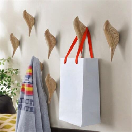 2PC Wooden Bird Shaped Resin Coat Hook Wall Hanging Artistic Gifts Cloth Hat Hangers Home Garden Decor Rack Best Hanger Ornament