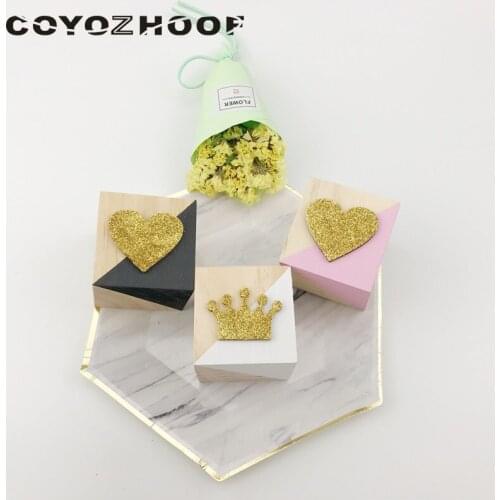 3Pcs Wooden Square Heart Decor Baby Room Figurines & Miniatures Nordic Children Toys Wedding Decorations Christmas Gifts