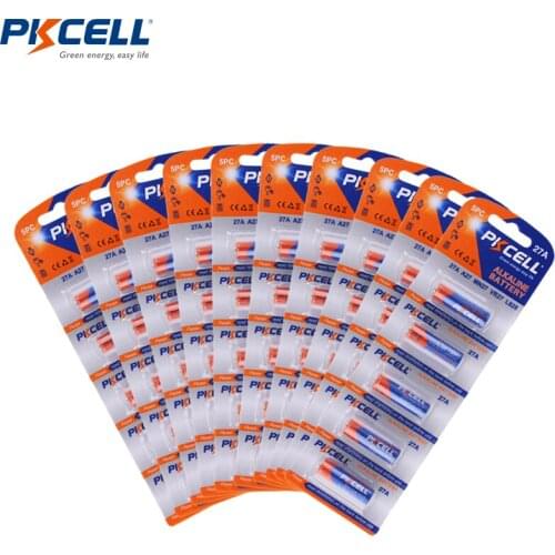 50Pcs/10pack 27A 12V MN27 27A A27 L828 primary Alkaline Battery For Doorbell Remote Control Flshalight Batteries PKCELL