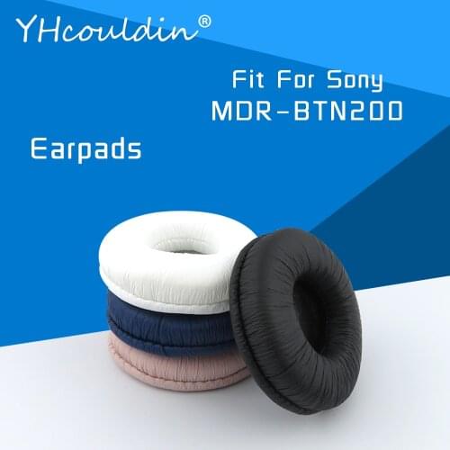 Earpads For Sony MDR-BTN200 MDR BTN200 Headphone Accessaries Replacement Ear Cushions Wrinkled Leather Material