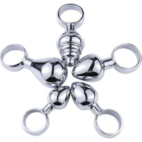 Metal Anal Toys finger Ring Butt Plug Stainless Steel crystal Anal Plug Sex Toys for women bullet Sex Products For Adults Smooth