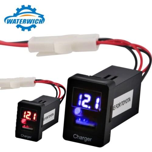 5V 2.1A Car USB Charger Voltmeter Voltage Meter Adapter Cigarette Lighter For Toyota Mobile Phone Charger