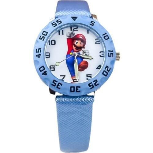 Super Mary Childrens Mario Watch Game animation series Mario fashion Belt quartz watch Student watch Childrens birthday gifts