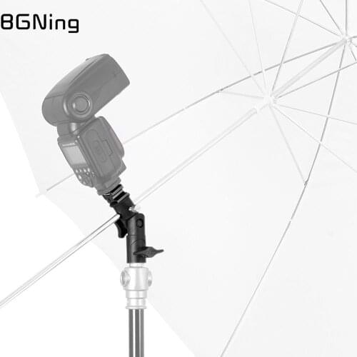 E Type Metal Flash Bracket Light Stand Hot Shoe Detachable Rotating Lamp Mount Swivel Adapter Speedlite Umbrella 1/4 3/8 Screw