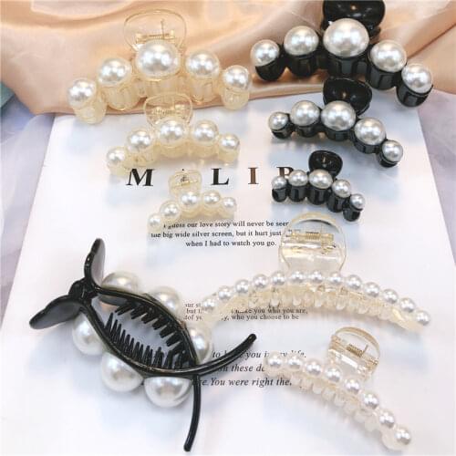 Elegant Pearl Hair Claws Woman Hairpins Hair Accessories Girls Hair Crab Headwear Hairgrip Fashion Barrettes