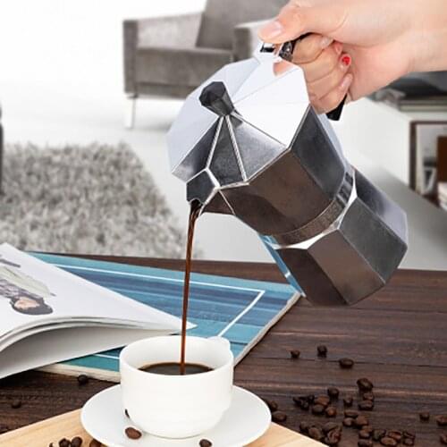 50/600ml Moka Coffee Pot Octagonal Espresso Coffee Pot Aluminum Mocha Espresso Percolator Pot Home Outdoor Stovetop Cafe Tools