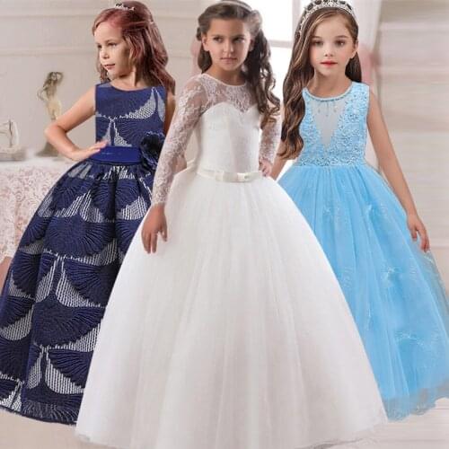 Little Flower Girl Dresses for Weddings Banquet Dress Girl Beaded Birthday First Communion Dresses Petals Long Sleeves Ball Gown