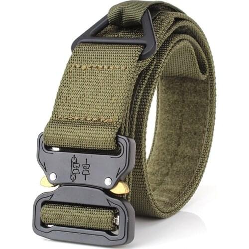 Mens Tactical Belt Military Army Nylon Belt SWAT Training Carry Survival Combat Equipment Male Metal Buckle Thicken Waist Belt
