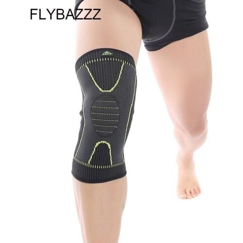 FLYBAZZZ 1PCS Fitness Running Cycling Knee Support Braces Elastic Nylon Gym Sport Compression Basketball Knee Pad Sleeve for Men