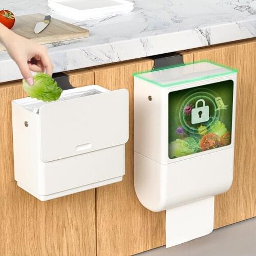 Joybos 6L Trash Can Kitchen Cabinet Storage ABS Kitchen Garbage Can Wall-Mounted Imperforate Trash Bin Recycle Rubbish Waste Bin