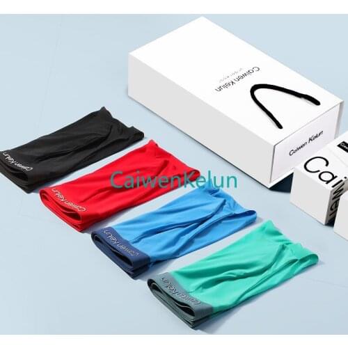 New 4-piece Gift Box Mens Underwear Triangle Ice Silk Summer Summer Ultra-thin Breathable Seamless Triangle Underwear Boxed