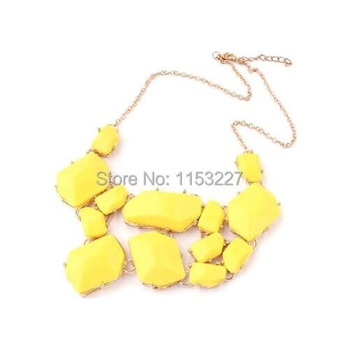 New Colorful rhinestone geometry necklace wholesale alibaba express cheap costume jewelry colares bijuterias