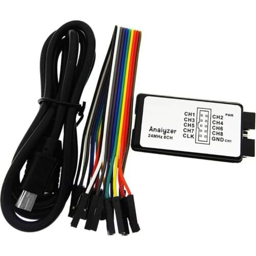 One Set USB Logic Analyzer 24M 8CH Microcontroller ARM FPGA Debug Tool 24MHz, 16MHz, 12MHz, 8MHz, 4MHz, 2MHz Logic Analyzer