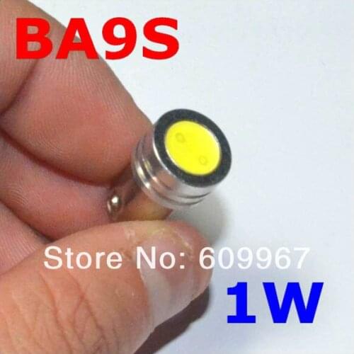Wholesale Free shipping LED Car Indicator Light Interior Bulbs Wedge Lamp BA9S led light 1W High Power light