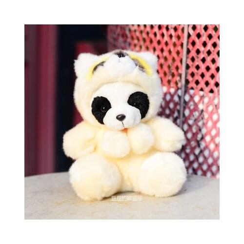 Genuine Panda Living Museum Plush Doll Chengdu Scenic Area raccoon hat raccoon cross-dressing giant panda Crafts home statues