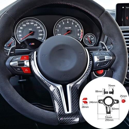 Steering Wheel Trims For BMW F20 F22 F30 F31 F32 F33 F36 F10 F06 F12 F13 F15 F16 M-sport M2 M3 M4 F87 F80 M6 Carbon Fiber Cover