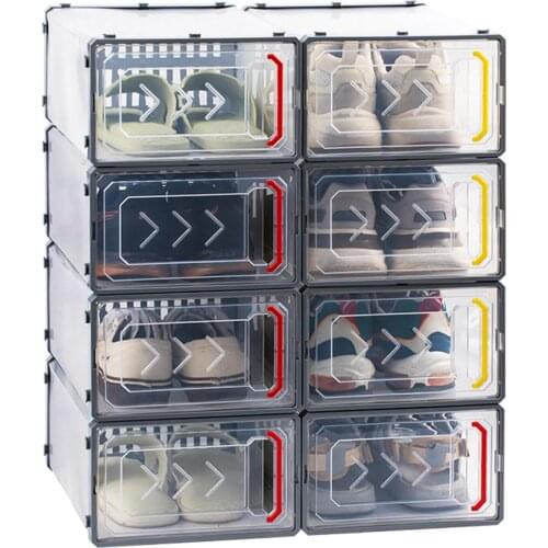 Transparent Plastic Shoes Box Detachable Folding Storage Cabinet Rack Home Decor Folding Storage Shoe Boxes Stackable Box Shoe