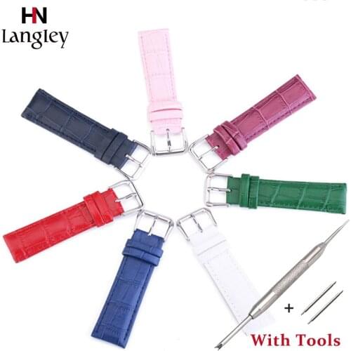 Genuine Leather Watchband 12mm,14mm,16mm,18mm,20mm,22mm,24mm Straps Stainless Steel Buckle Wrist Watchband Watch Accessories