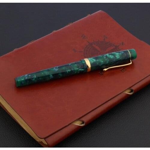2020 luxury High quality Acrylic agate Fountain Pen green spinning Stationery Student Office school supplies golden ink pens