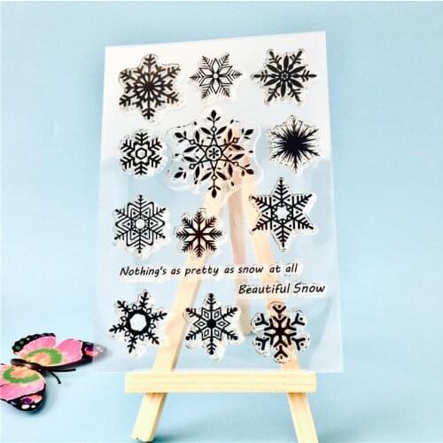 Snow flake Silicone Clear Stamps for Scrapbooking DIY Album Card Decoration Embossing Folder Craft Rubber Stamp Molds New 2019