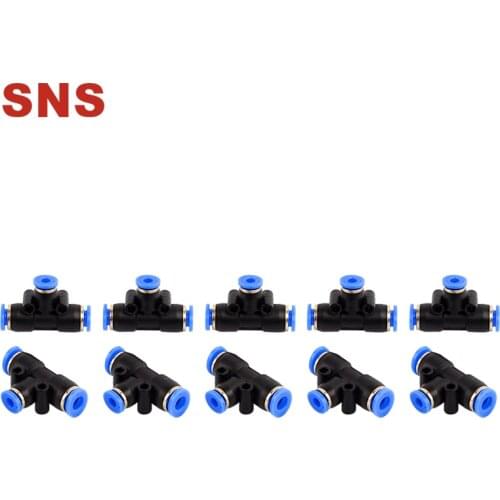 SNS SPEN Series Pneumatic Reducing Push In Connect Tee Type Pipe Tube Fitting Quick Connector