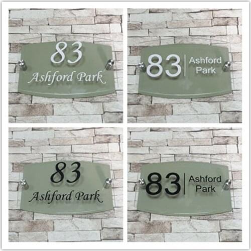 Customized Modern Furniture Number Street Name Acrylic Sign Aluminum Back Plate A2