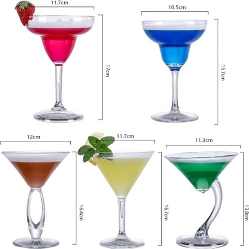 W3JA Acrylic Material Martini Glass Cups Transparent Cocktail Cups Party Cups Martini Cup Glasses Cocktail Glasses Drink Cups