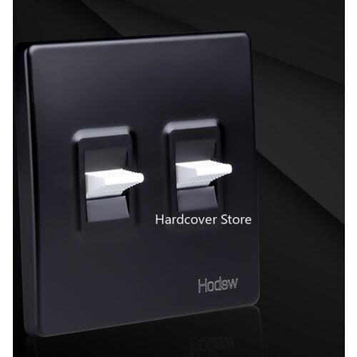 High Quality 86 Creative Black Wall Lamp Toggle Switch White Lever 1-4 Gang Single Dual Control 2 Way Light Switch 10A220V