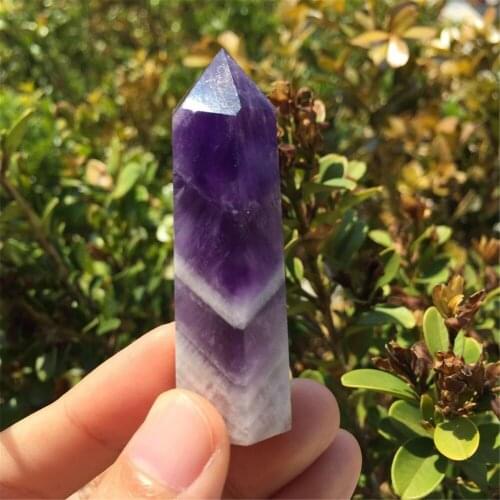 1pcs drop shipping natural dream amethyst quartz crystal gemstone point tower wand reiki healing chakra for meditation wholesale