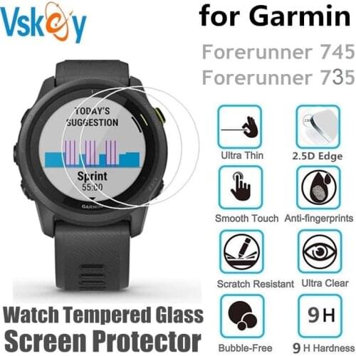 10PCS Tempered Glass Screen Protector for Garmin Forerunner 745 Round Smart Watch Protective Film