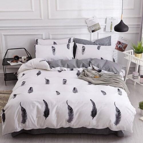 4Pcs 100%Cotton Bedding set King Queen Double Size Bed Set Duvet Cover Bed Sheet set Pillowcases Soft Bedclotehs for