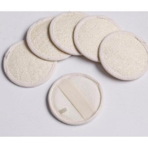 4pcs Natural Loofah Luffa Facial Complexion Skin Disc Disk Pads Male Female Face Cleaning Brush Baby Care Exfoliator