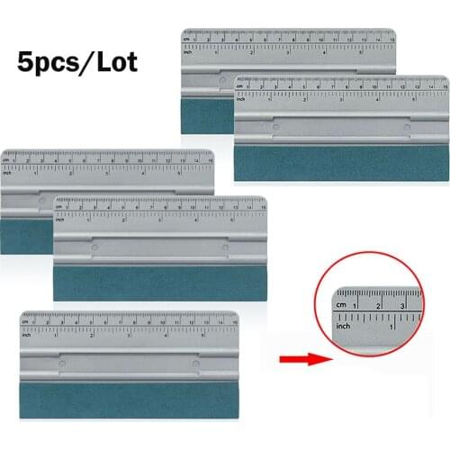 FOSHIO 5PCS Carbon Fiber Vinyl Film Car Wrap Suede Felt Measure Scraper Window Tint Install Squeegee Wrapping Tool Accessories