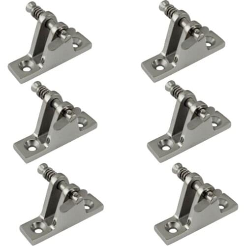 6Pcs/lot Marine 316 Stainless Steel Pipe Boat Deck Hinge 90 Degree Quick Release Removable Pin Rowing Boats Yacht Accessories